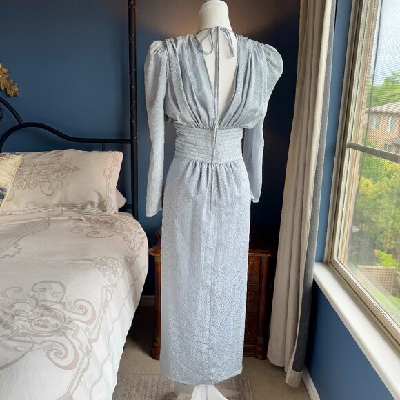 Vintage Ice Grey-Blue Long Sleeved Dress - Picture 7 of 13